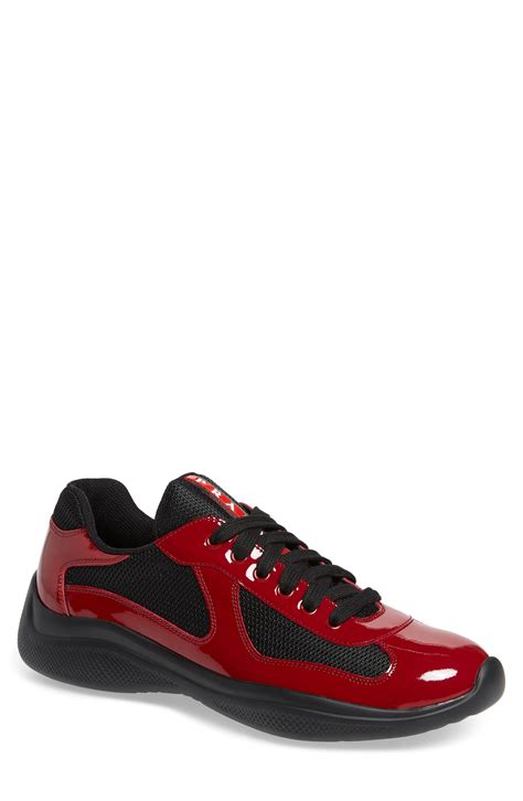 prada red america's cup sneakers.